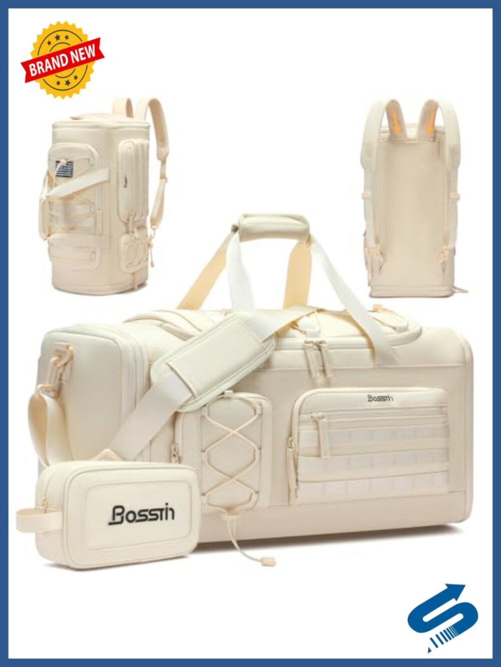 Expandable Gym Duffel Travel Bag Water Resistant Nylon Sports Weekender